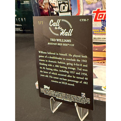 2025 Topps Baseball Card Call to the Hall Ted Williams 1/1 Foilfractor