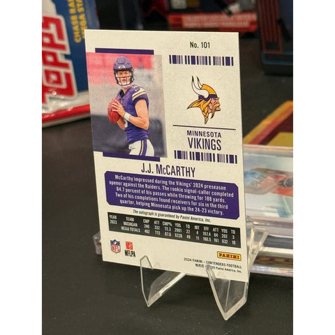 2024 Contenders Conference Ticket #101 JJ McCarthy Rookie (On Card Auto) /75